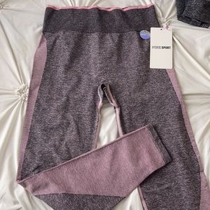 Pink sport high waist full length tight